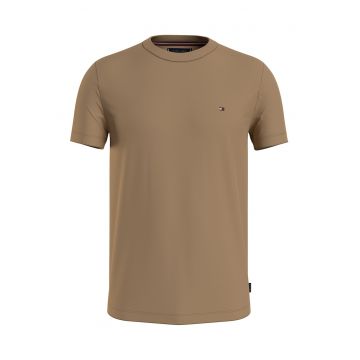 Tricou slim fit cu decolteu la baza gatului