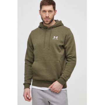Under Armour bluza barbati, culoarea verde, cu glugă, cu imprimeu Under Armour bluza barbati, culoarea verde, cu glugă, cu imprimeu
