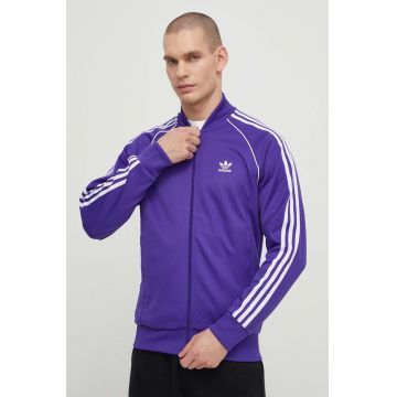 adidas Originals bluză bărbați, culoarea violet, cu imprimeu IR9885