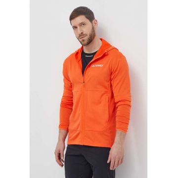 adidas TERREX hanorac Xperior culoarea portocaliu, cu glugă, neted, IQ3720