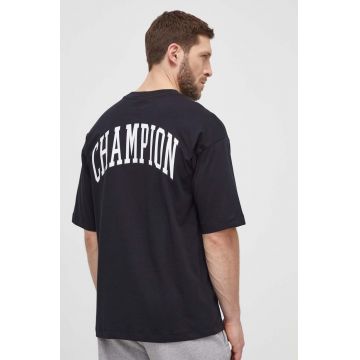 Champion tricou din bumbac barbati, culoarea negru, cu imprimeu, 219855