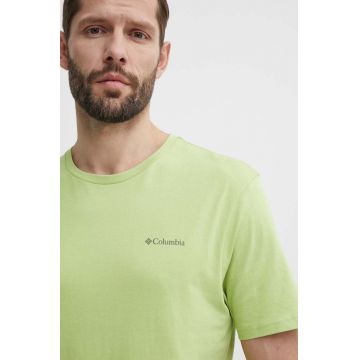 Columbia tricou din bumbac North Cascades culoarea verde, cu imprimeu 1834041