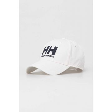 Helly Hansen șapcă de baseball din bumbac HH Ball Cap 67434 001 culoarea bej, cu imprimeu 67434