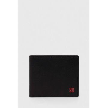 HUGO portofel de piele bărbați, culoarea negru 50519248