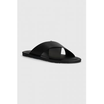 Karl Lagerfeld slapi de piele KASTOR III barbati, culoarea negru, KL70214