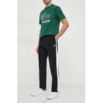 Lacoste pantaloni de trening culoarea negru, cu imprimeu