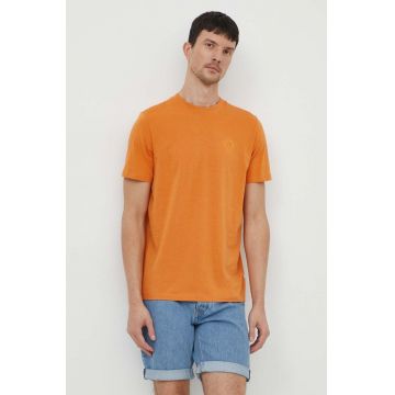 Lindbergh tricou din bumbac barbati, culoarea portocaliu, cu imprimeu