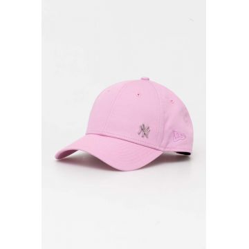 New Era șapcă de baseball din bumbac culoarea roz, cu imprimeu, NEW YORK YANKEES