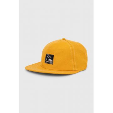 Quiksilver șapcă de baseball din bumbac culoarea galben, cu imprimeu