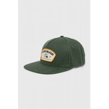Quiksilver șapcă de baseball din bumbac culoarea verde, cu imprimeu