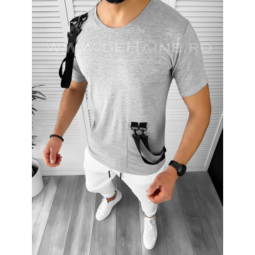 Tricou barbati slim fit gri B1968 N5-4.2