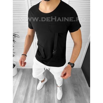 Tricou barbati slim fit negru B1974  N5-4.1