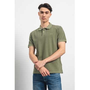 Tricou polo de bumbac cu aspect pique