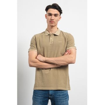 Tricou polo de bumbac cu aspect pique