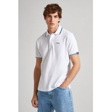 Tricou polo de bumbac cu aspect pique