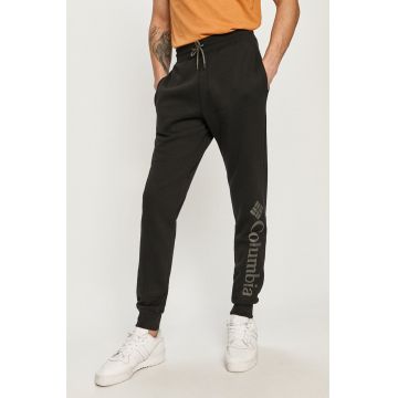 Columbia Pantaloni bărbați, culoarea negru, material neted