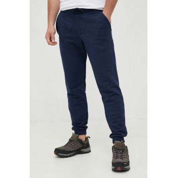 Columbia pantaloni de trening barbati, culoarea albastru marin, neted