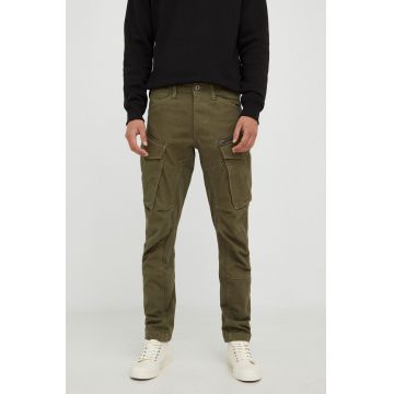 G-Star Raw pantaloni barbati, culoarea verde, cu fason cargo