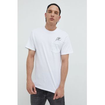 HUF tricou din bumbac culoarea alb, cu imprimeu