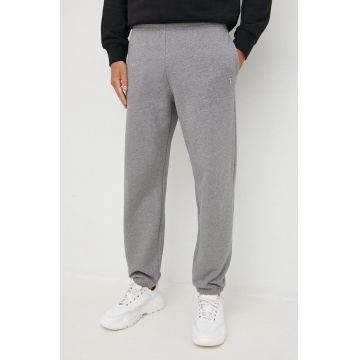 Trussardi pantaloni de trening din bumbac barbati, culoarea gri, melanj