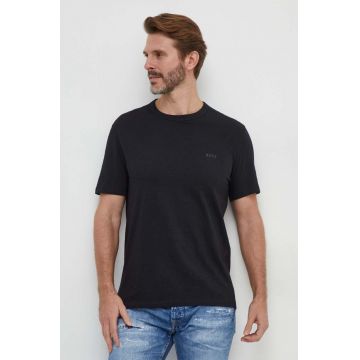 Boss Orange tricou din bumbac barbati, culoarea negru, neted