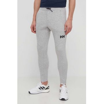 Helly Hansen pantaloni de trening culoarea gri, cu imprimeu