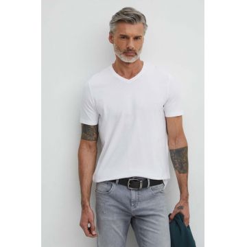 Medicine tricou barbati, culoarea alb, neted