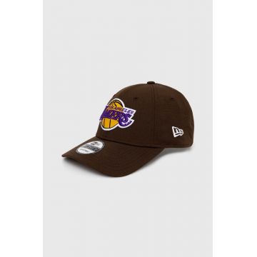 New Era sapca culoarea verde, cu imprimeu, LOS ANGELES LAKERS