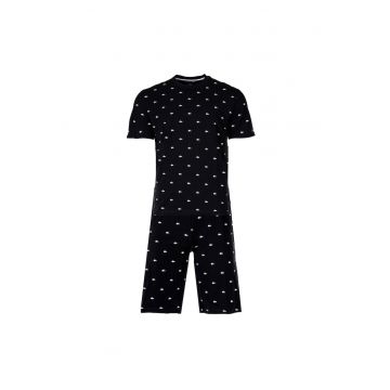Pijama cu pantaloni scurti si imprimeu Minicroc