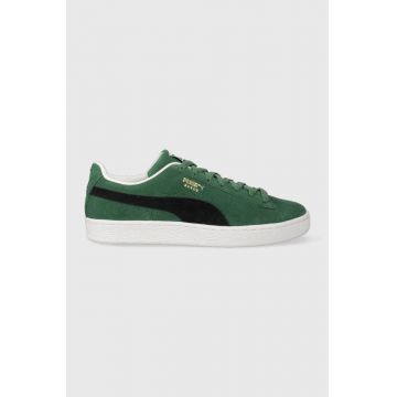 Puma sneakers din piele întoarsă Suede Classic XXI culoarea verde 390984