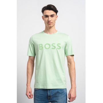 Tricou din bumbac cu imprimeu logo - Verde lime/Verde menta