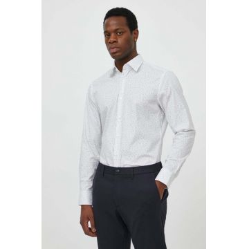 BOSS cămașă bărbați, culoarea alb, cu guler italian, slim 50513526