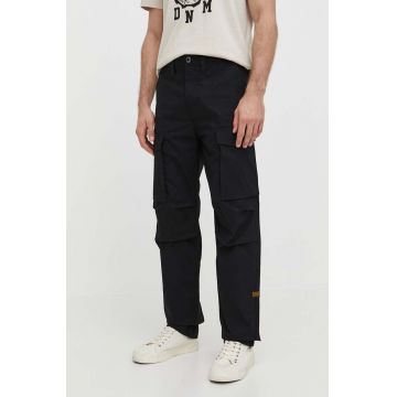 G-Star pantaloni de bumbac culoarea negru, drept