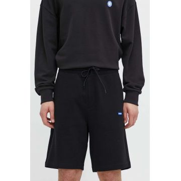 Hugo Blue pantaloni scurti din bumbac culoarea negru