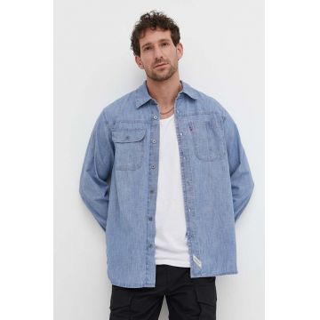 Levi's camasa jeans barbati, cu guler clasic, relaxed