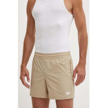 New Balance pantaloni scurți de antrenament Athletics Stretch culoarea bej, MS41517SOT