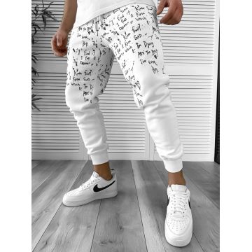 Pantaloni de trening albi conici 172  18-5