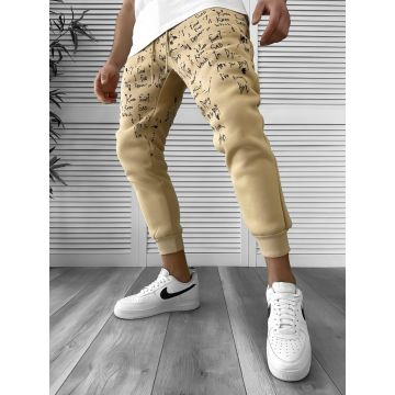 Pantaloni de trening bej conici 172 15-2