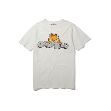 Tricou de bumbac cu imprimeu grafic Garfield Vintage Peeking Logo 5429
