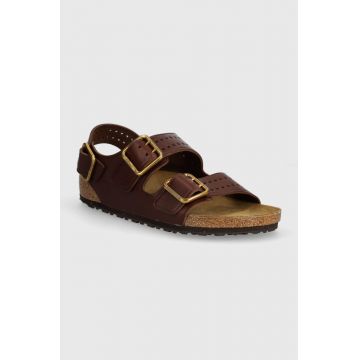 Birkenstock sandale de piele Milano Bold Gap barbati, culoarea maro, 1023595