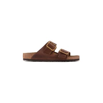 Birkenstock slapi de piele Arizona Bold Gap barbati, culoarea maro, 1022605