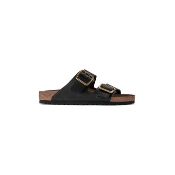 Birkenstock slapi de piele Arizona Bold Gap barbati, culoarea negru, 1022604