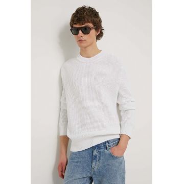 HUGO pulover bărbați, culoarea alb 50510386