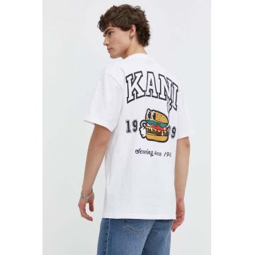 Karl Kani tricou din bumbac barbati, culoarea alb, cu imprimeu