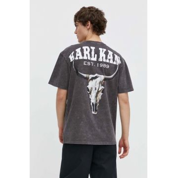 Karl Kani tricou din bumbac barbati, culoarea gri