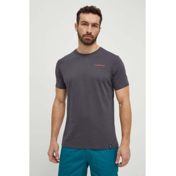 LA Sportiva tricou Boulder barbati, culoarea gri, cu imprimeu, F36900322