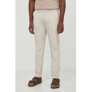 Pepe Jeans pantaloni barbati, culoarea bej, drept