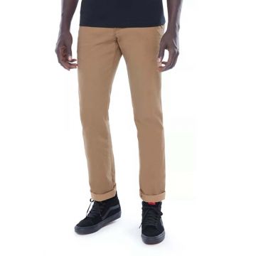 Vans pantaloni Authentic bărbați, culoarea bej, cu fit chinos VN0A3143DZ9-brown