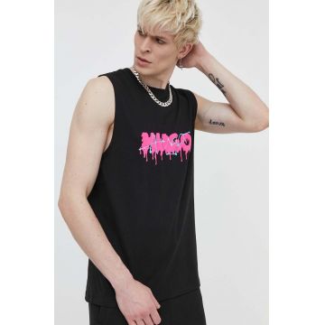 HUGO tricou din bumbac bărbați, culoarea negru 50509968