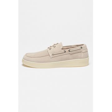 Pantofi boat de piele intoarsa